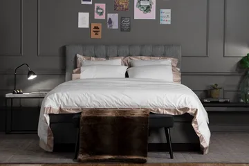 Charleston Kontinentalsäng 180x200 Fast Polyeterskum - Ljusgrå - Möbler - Säng - Kontinentalsäng