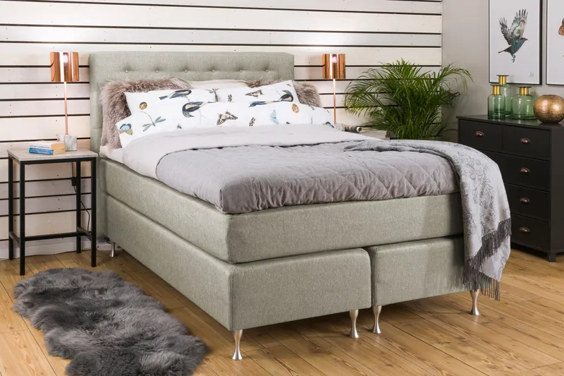 Cloud Komplett Sängpaket 140x200 - Med Sidor Beige/Vit - Möbler - Säng - Kontinentalsäng