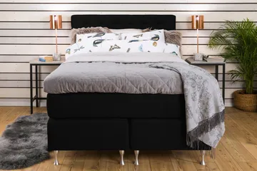 Cloud Komplett Sängpaket 140x200 - Med Sidor Svart/Vit - Möbler - Säng - Kontinentalsäng