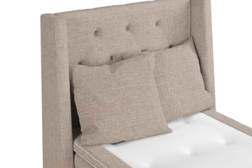 Cuba Sängpaket 105x200 med Två Beiga Kuddar - (+Fler val) Beige/Brun - Möbler - Säng - Kontinentalsäng