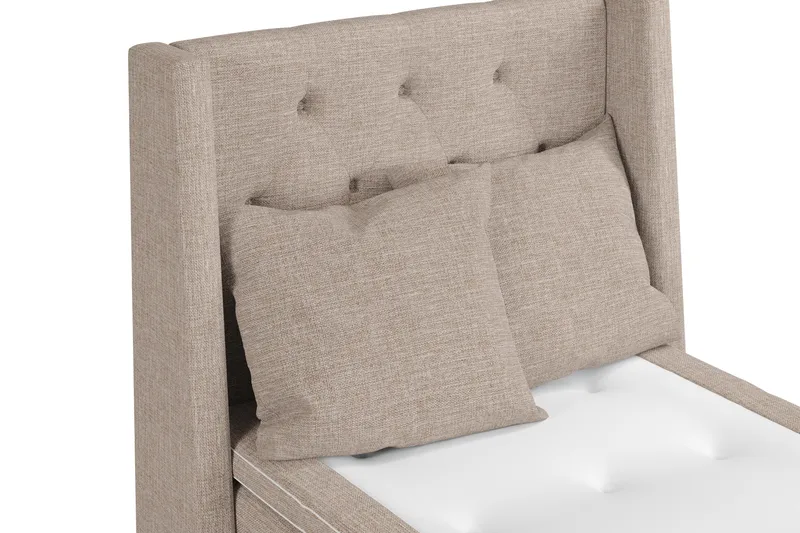 Cuba Sängpaket 105x200 med Två Beiga Kuddar - (+Fler val) Beige/Brun - Möbler - Säng - Kontinentalsäng