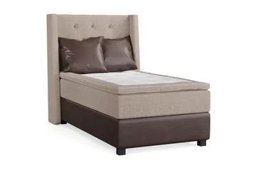 Cuba Sängpaket 105x200 med Två Bruna Kuddar - (+Fler val) Beige/Brun - Möbler - Säng - Kontinentalsäng