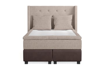 Cuba Sängpaket 140x200 med Två Beiga Kuddar - (+Fler val) Beige/Brun - Möbler - Säng - Kontinentalsäng