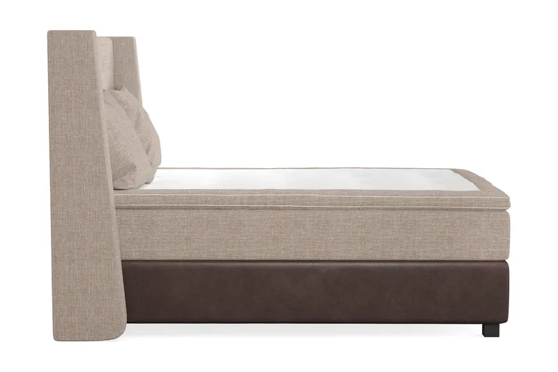 Cuba Sängpaket 140x200 med Två Beiga Kuddar - (+Fler val) Beige/Brun - Möbler - Säng - Kontinentalsäng