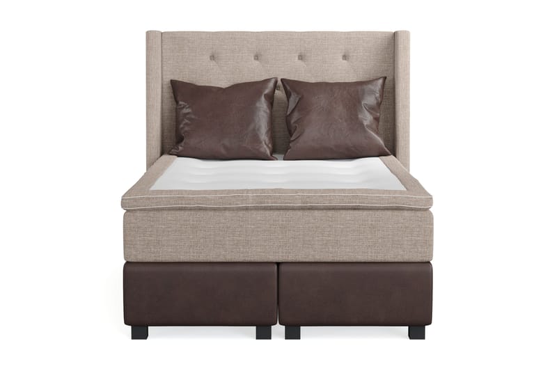 Cuba Sängpaket 140x200 med Två Bruna Kuddar - (+Fler val) Beige/Brun - Möbler - Säng - Kontinentalsäng