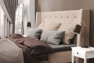 Cuba Sängpaket 160x200 med Tre Beiga Kuddar - (+Fler val) Beige/Brun - Möbler - Säng - Kontinentalsäng