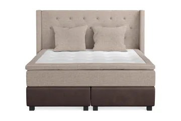 Cuba Sängpaket 160x200 med Två Beiga Kuddar - (+Fler val) Beige/Brun - Möbler - Säng - Kontinentalsäng