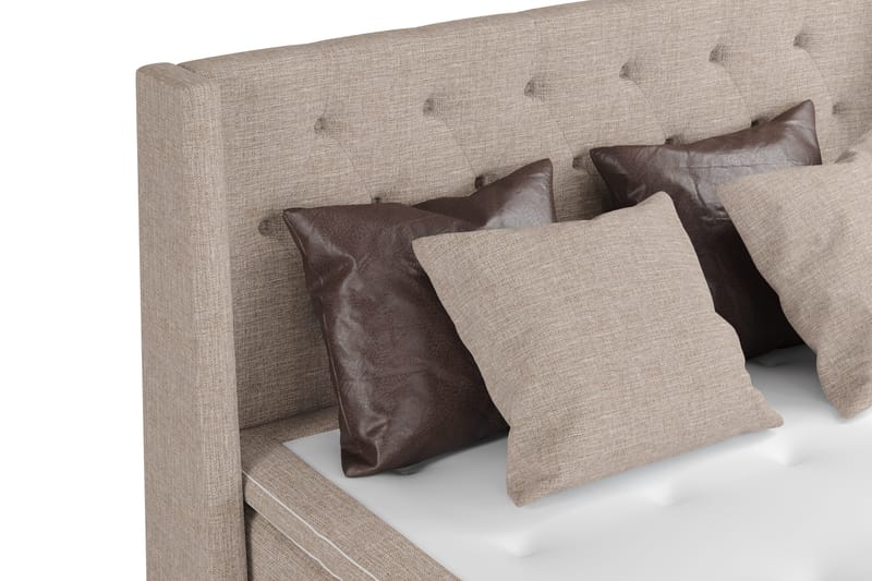 Cuba Sängpaket 160x200 med Två Bruna Två Beiga Kuddar - (+Fler val) Beige/Brun - Möbler - Säng - Kontinentalsäng
