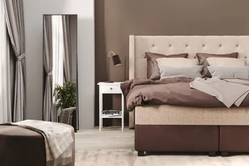 Cuba Sängpaket 160x200 med Två Bruna Två Beiga Kuddar - (+Fler val) Beige/Brun - Möbler - Säng - Kontinentalsäng