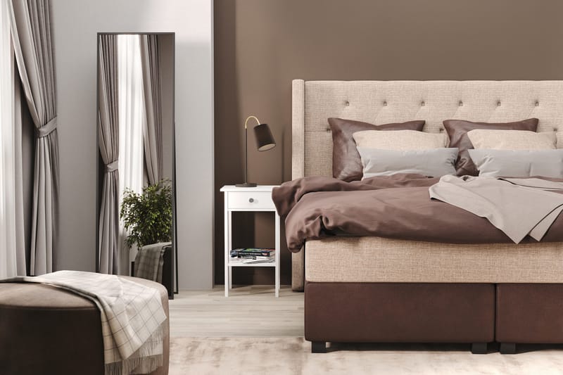 Cuba Sängpaket 160x200 med Två Bruna Två Beiga Kuddar - (+Fler val) Beige/Brun - Möbler - Säng - Kontinentalsäng