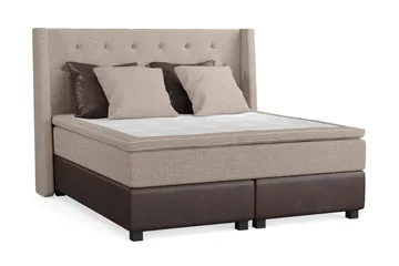 Cuba Sängpaket 160x200 med Två Bruna Två Beiga Kuddar - (+Fler val) Beige/Brun - Möbler - Säng - Kontinentalsäng