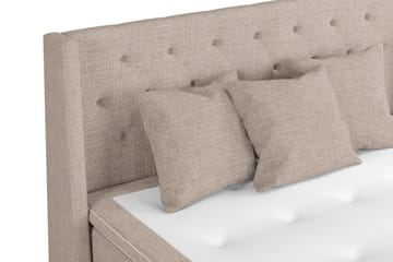 Cuba Sängpaket 210x210 med Tre Beiga Kuddar - (+Fler val) Beige/Brun - Möbler - Säng - Kontinentalsäng