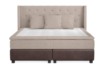 Cuba Sängpaket 210x210 med Tre Beiga Kuddar - (+Fler val) Beige/Brun - Möbler - Säng - Kontinentalsäng