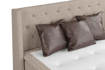 Cuba Sängpaket 210x210 med Tre Bruna Kuddar - (+Fler val) Beige/Brun - Möbler - Säng - Kontinentalsäng