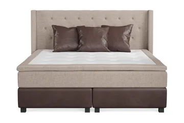 Cuba Sängpaket 210x210 med Tre Bruna Kuddar - (+Fler val) Beige/Brun - Möbler - Säng - Kontinentalsäng