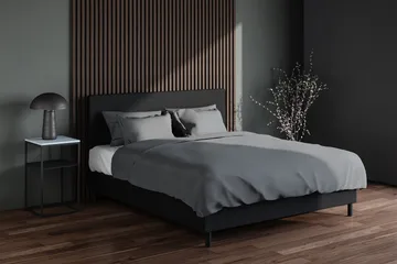 Divine Komplett Sängpaket 120x200 cm Kontinentalsäng med sänggavel - Svart / Mörkgrå - Möbler - Säng - Kontinentalsäng