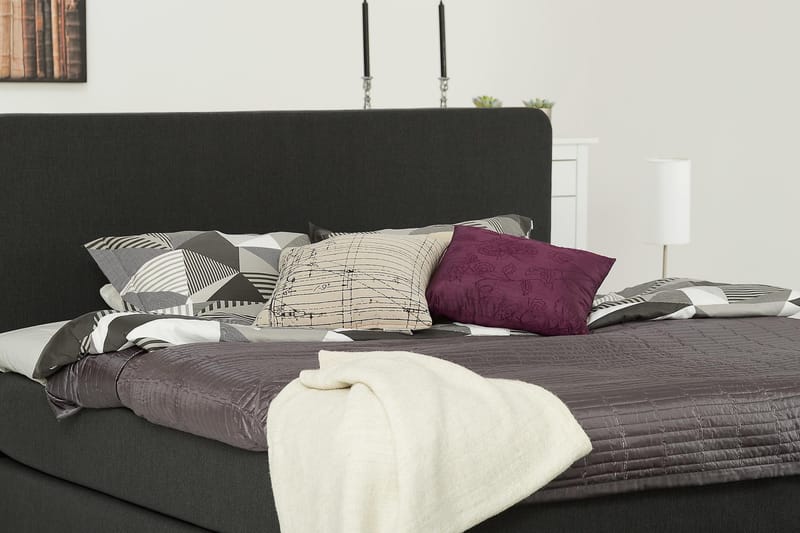 Dolly Kontinentalsäng 180x200cm Memoryfoam - Mörkgrå Svarta Ben - Möbler - Säng - Kontinentalsäng