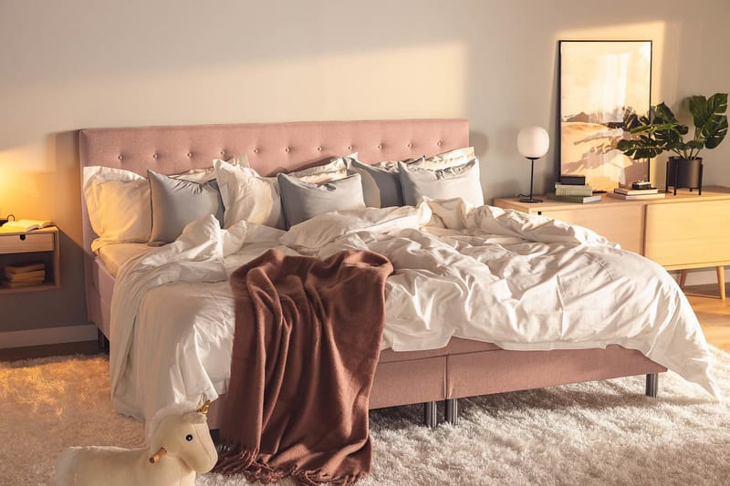 Ella Familjesäng Sängpaket 240x210  cm - (+Fler val) Rosa - Möbler - Säng - Kontinentalsäng