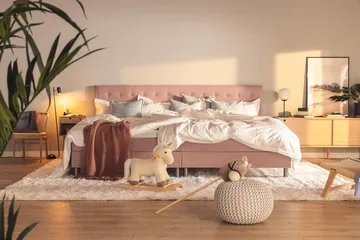 Ella Familjesäng Sängpaket 280x200  cm - (+Fler val) Rosa - Möbler - Säng - Kontinentalsäng