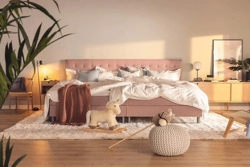 Ella Familjesäng Sängpaket 280x200  cm - (+Fler val) Rosa - Möbler - Säng - Kontinentalsäng