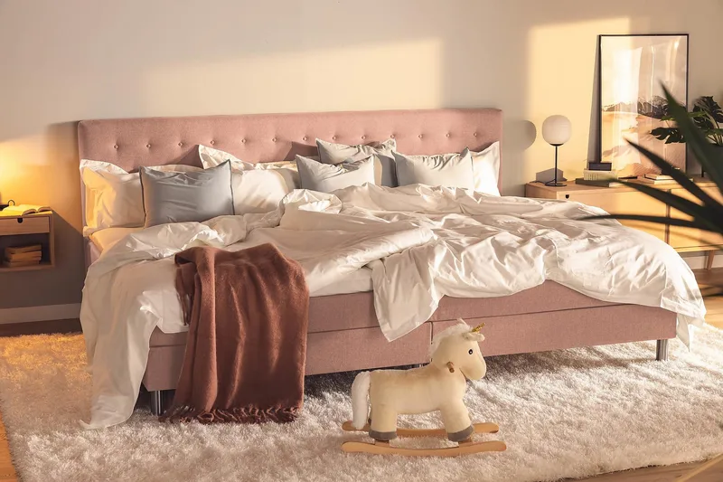 Ella Familjesäng Sängpaket 280x210  cm - (+Fler val) Rosa - Möbler - Säng - Kontinentalsäng