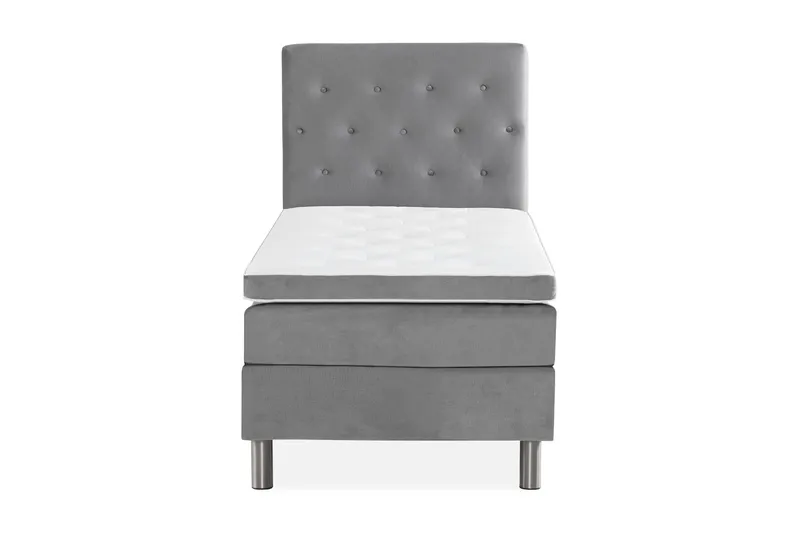 Ella Kontinentalsäng 90x200cm, Grå/Sammet