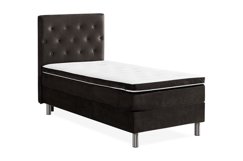 Ella Kontinentalsäng 90x200cm - Mörkgrå/Sammet - Möbler - Säng - Kontinentalsäng