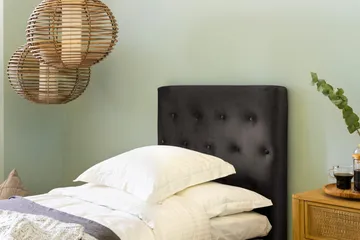 Ella Kontinentalsäng 90x200cm - Mörkgrå/Sammet - Möbler - Säng - Kontinentalsäng