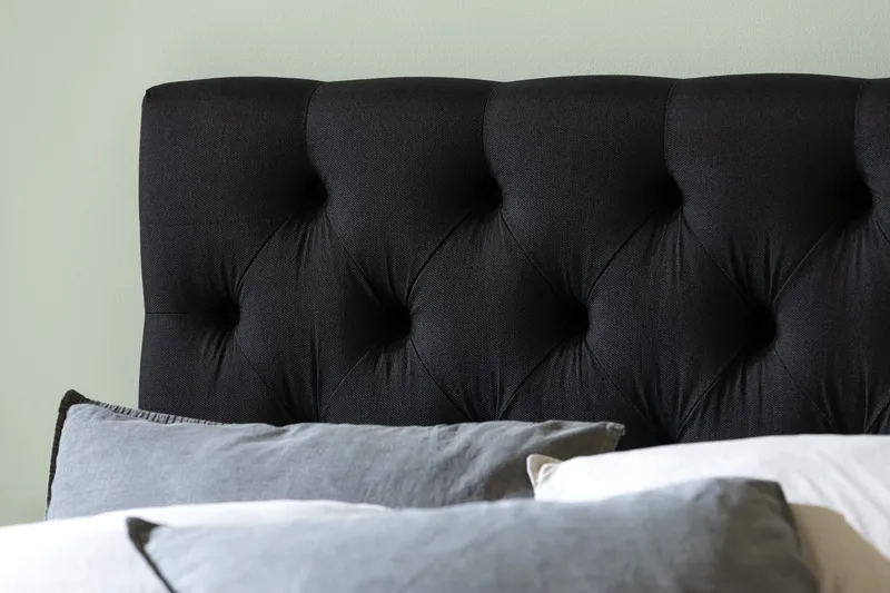 Ella Sängpaket 120x200 cm Djuphäftad Gavel - Svart - Möbler - Säng - Enkelsäng