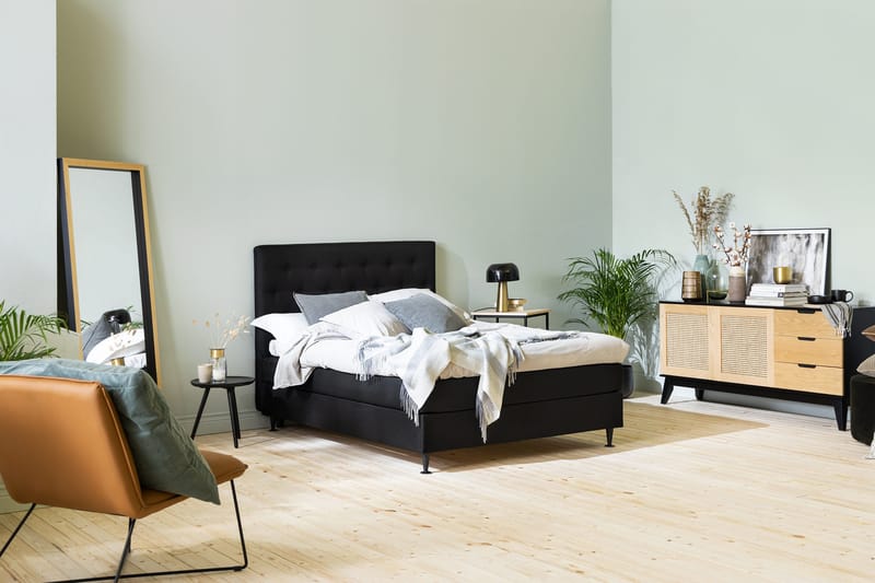 Ella Sängpaket 120x200 cm Knapp Gavel - Svart - Möbler - Säng - Enkelsäng