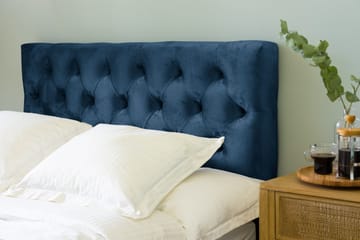Ella Sängpaket 140x200 cm Djuphäftad Gavel - Mörkblå/Sammet - Möbler - Säng - Kontinentalsäng