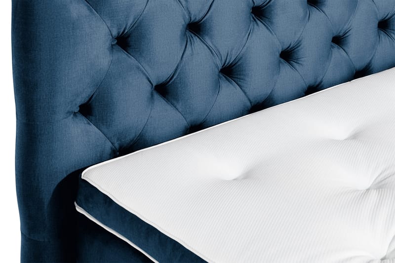 Ella Sängpaket 140x200 cm Djuphäftad Gavel - Mörkblå/Sammet - Möbler - Säng - Kontinentalsäng