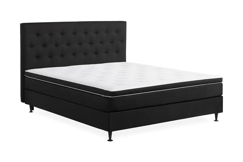 Ella Sängpaket 160x200 cm Knapp Gavel - Svart - Möbler - Säng - Kontinentalsäng