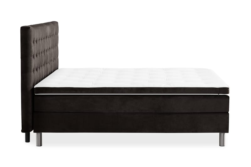 Ella Sängpaket 160x200 cm Rutig Gavel - Mörkgrå/Sammet - Möbler - Säng - Kontinentalsäng