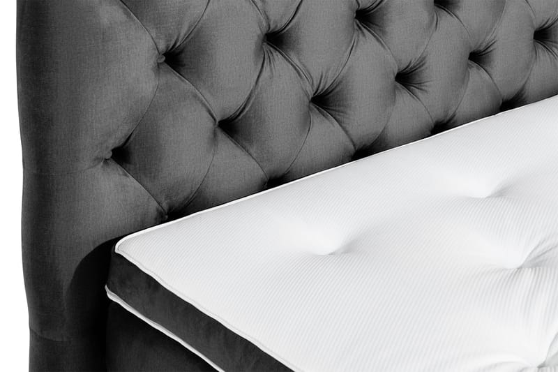 Ella Sängpaket 180x200 cm Djuphäftad Gavel - Mörkgrå/Sammet - Möbler - Säng - Kontinentalsäng