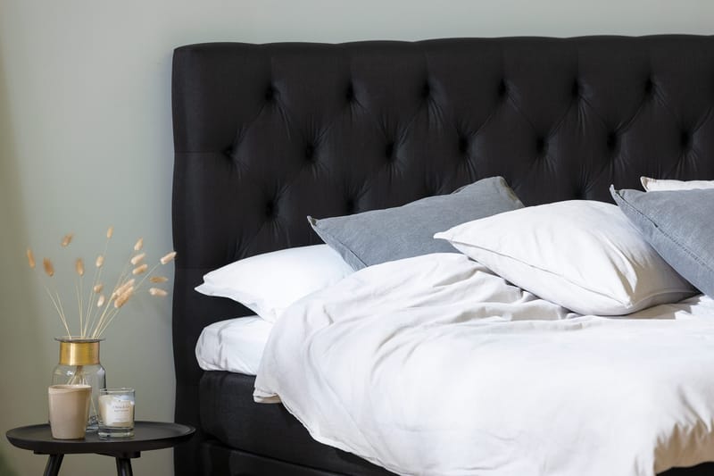 Ella Sängpaket 180x200 cm Djuphäftad Gavel - Svart - Möbler - Säng - Kontinentalsäng