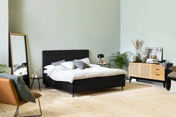 Ella Sängpaket 180x200 cm Knapp Gavel - Svart - Möbler - Säng - Kontinentalsäng