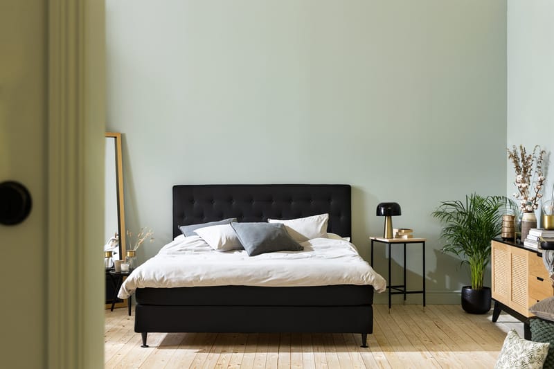 Ella Sängpaket 180x200 cm Knapp Gavel - Svart - Möbler - Säng - Kontinentalsäng