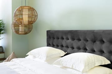 Ella Sängpaket 180x200 cm Rutig Gavel - Mörkgrå/Sammet - Möbler - Säng - Kontinentalsäng