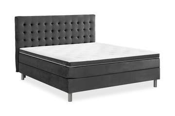 Ella Sängpaket 180x200 cm Rutig Gavel - Mörkgrå/Sammet - Möbler - Säng - Kontinentalsäng