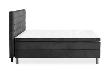 Ella Sängpaket 180x200 cm Rutig Gavel - Mörkgrå/Sammet - Möbler - Säng - Kontinentalsäng