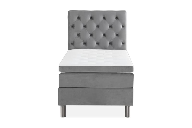 Ella Sängpaket 90x200 cm Djuphäftad Gavel - Ljusgrå/Sammet - Möbler - Säng - Enkelsäng