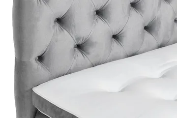 Ella Sängpaket 90x200 cm Djuphäftad Gavel - Ljusgrå/Sammet - Möbler - Säng - Enkelsäng