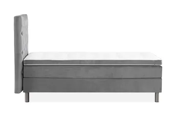 Ella Sängpaket 90x200 cm Djuphäftad Gavel - Ljusgrå/Sammet - Möbler - Säng - Enkelsäng