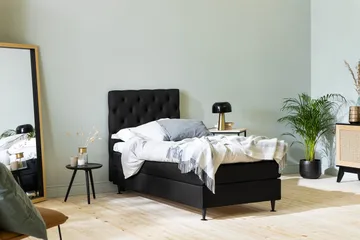 Ella Sängpaket 90x200 cm Djuphäftad Gavel - Svart - Möbler - Säng - Enkelsäng