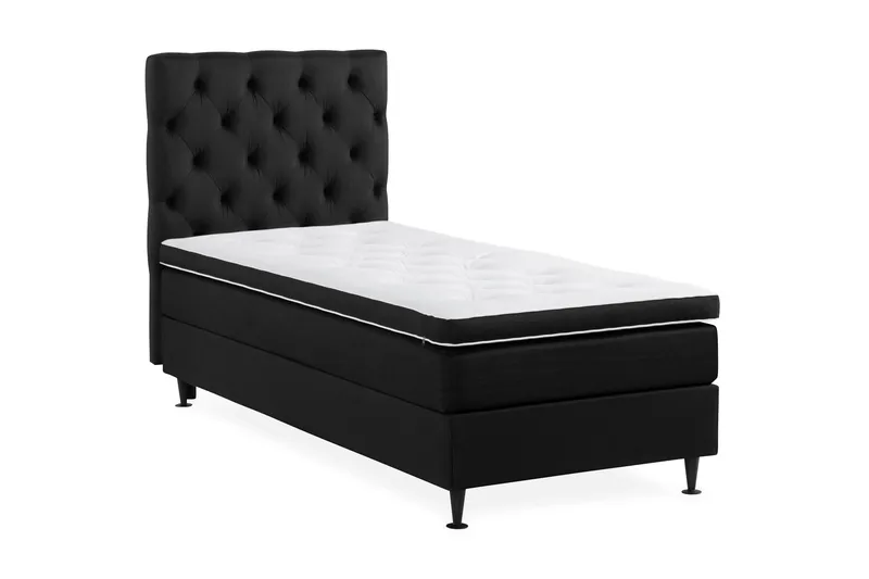 Ella Sängpaket 90x200 cm Djuphäftad Gavel - Svart - Möbler - Säng - Enkelsäng