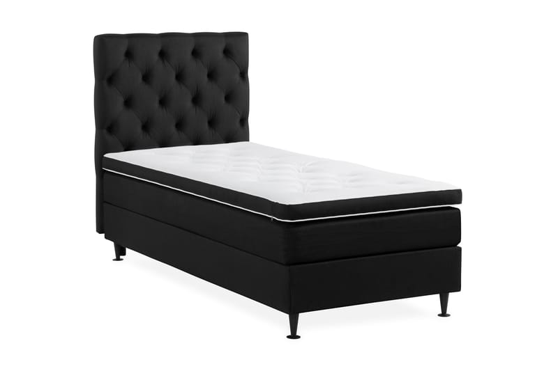 Ella Sängpaket 90x200 cm Djuphäftad Gavel - Svart - Möbler - Säng - Enkelsäng