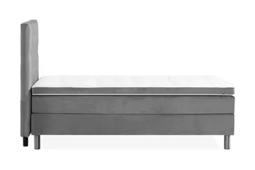 Ella Sängpaket 90x200 cm Knapp Gavel - Ljusgrå/Sammet - Möbler - Säng - Enkelsäng