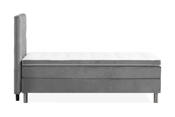 Ella Sängpaket 90x200 cm Knapp Gavel - Ljusgrå/Sammet - Möbler - Säng - Enkelsäng