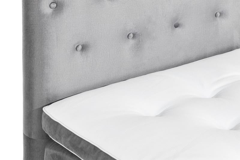 Ella Sängpaket 90x200 cm Knapp Gavel - Ljusgrå/Sammet - Möbler - Säng - Enkelsäng